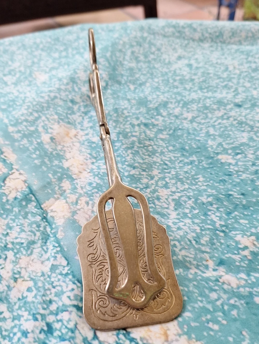 Vintage Silver Plated Ornate Sugar Tongs